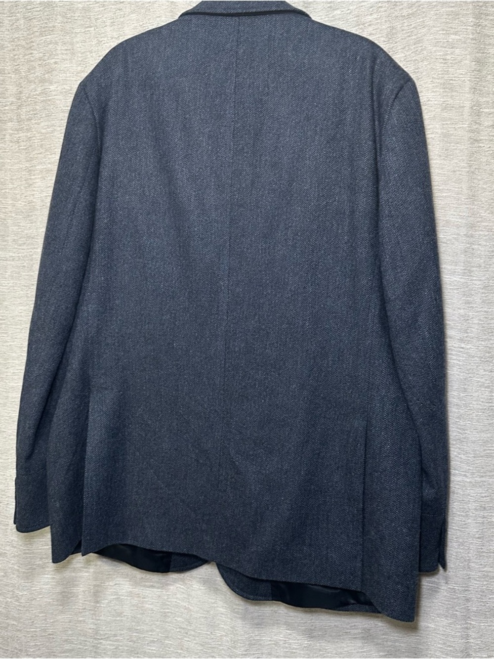 Quintessential Rizzo Blue Herringbone Wool Cashmere Sport Coat Blazer Men’s 48L - Picture 11 of 13